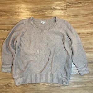 Vintage St John’s Bay Tan Knit Sweater, 3X, 3/4 Sleeves